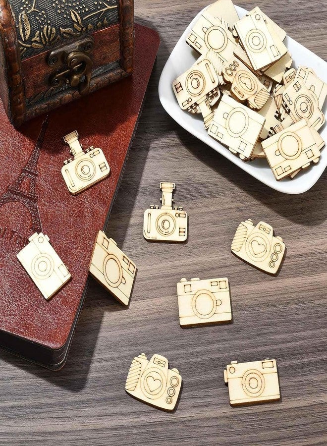 Cliths Pack of 20 Random Camera Wood Cutouts - Unfinished Wooden Painting Crafts for DIY Arts & Crafts Projects, Home Decor, and Gifts - Image 5